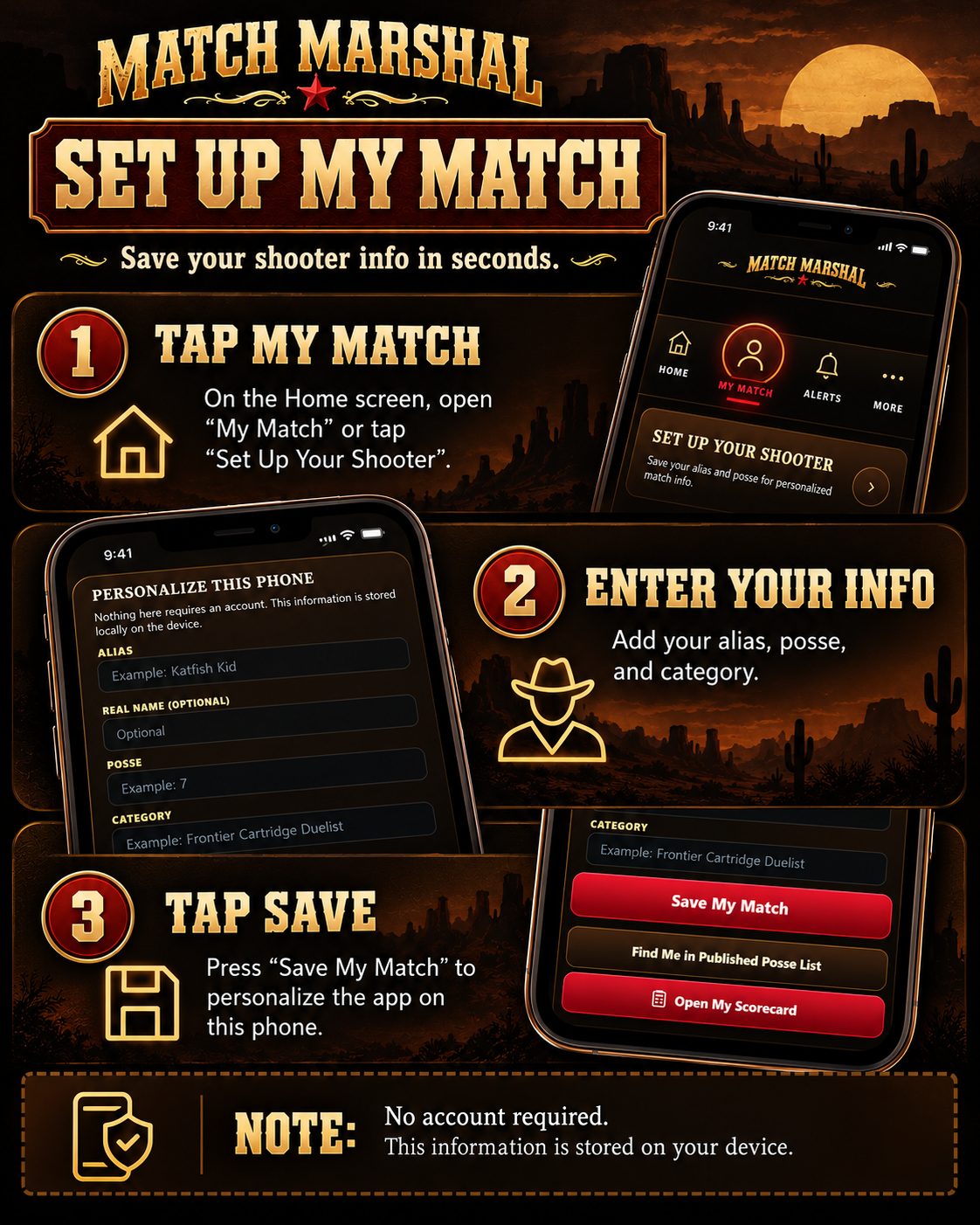 Visual instructions for setting up My Match on your phone